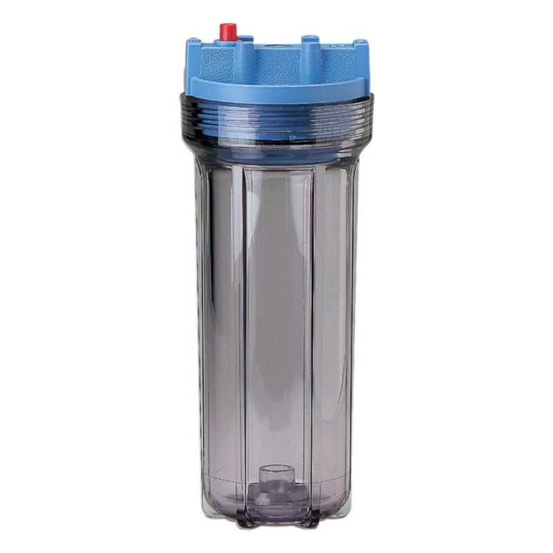 Pentek Pentair Pentek 158117 Traditional Slim Line Filter Housing, 1/4" NPT #10 Under Sink Clear Water Filter Housing with Pressure Relief Button, 10-Inch, Clear - Image 1